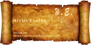 Wirth Etelka névjegykártya